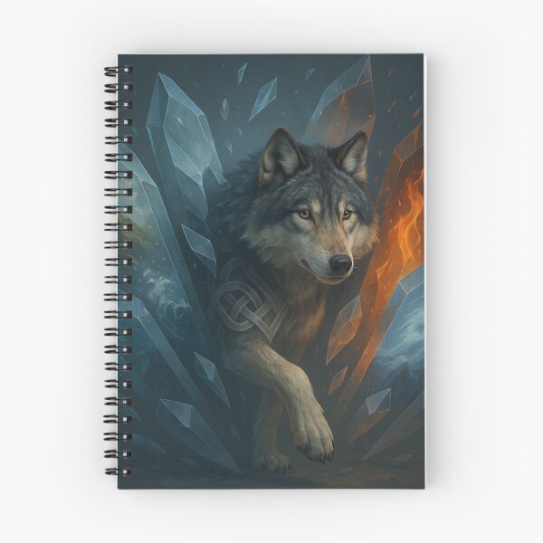 Item preview, Wolf – Fractured Crystal Realms Elemental Path Wildlife Art designed and sold by GeoWild Designs.