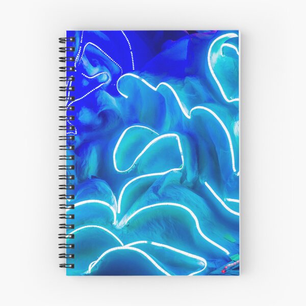Item preview, Abstract Blue Neon Lights Installation With Fluid Curves and Luminous Wave Patterns in Close Up designed and sold by Nmallia.