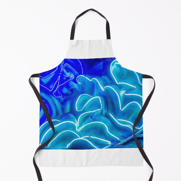 Item preview, Abstract Blue Neon Lights Installation With Fluid Curves and Luminous Wave Patterns in Close Up designed and sold by Nmallia.