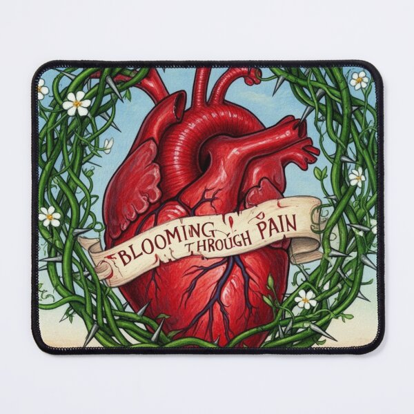 Item preview, Blooming Through Pain Sacred Heart designed and sold by Nela Creative Lab.