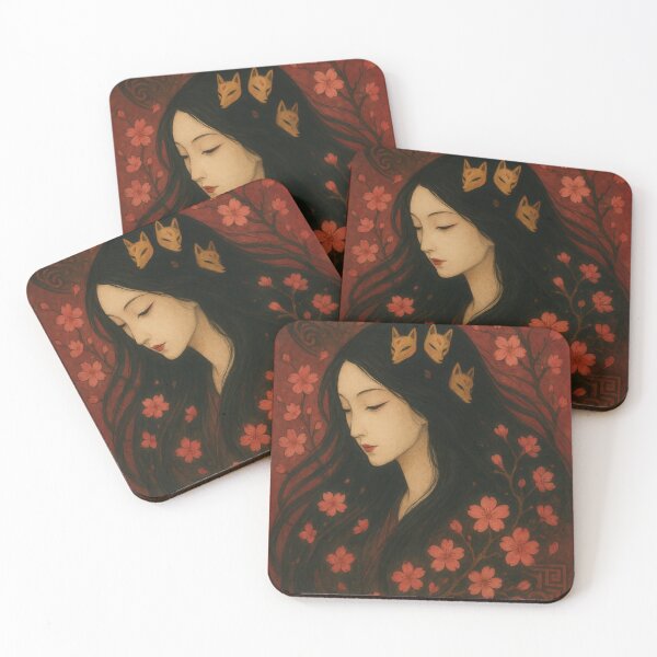 Item preview, Amaterasu Ethereal Portrait in Sakura Glow designed and sold by mythographiaart.