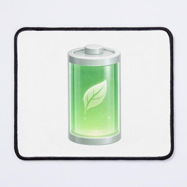 Item preview, Eco-friendly battery with green leaf symbol for sustainable energy solutions designed and sold by Creative88Art.