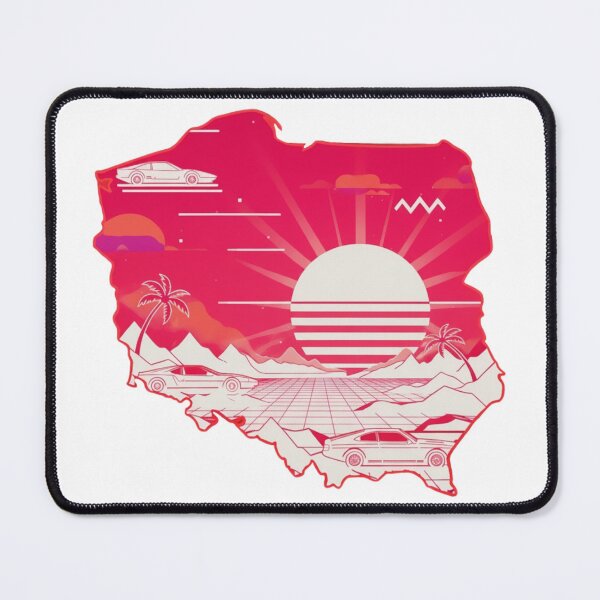 Item preview, Retro Neon Poland Map Design – Polish Vaporwave Sunset Aesthetic Futuristic Landscape designed and sold by Tw1nsAIArt.