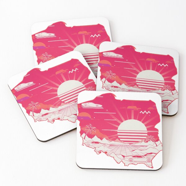 Item preview, Retro Neon Poland Map Design – Polish Vaporwave Sunset Aesthetic Futuristic Landscape designed and sold by Tw1nsAIArt.
