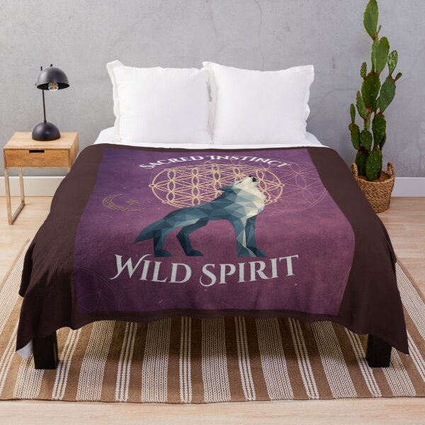 Item preview, Sacred Instinct – Geometric Wolf with Flower of Life & Crescent Moon designed and sold by GeoWild Designs.