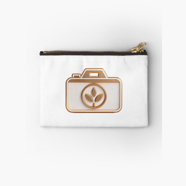 Item preview, Golden camera icon with leaf design on white background designed and sold by Creative88Art.