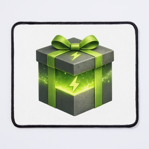 Item preview, Mystery gift box with glowing green lightning bolt inside designed and sold by Creative88Art.
