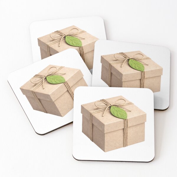 Item preview, Eco-friendly gift box with green leaf and twine bow designed and sold by Creative88Art.