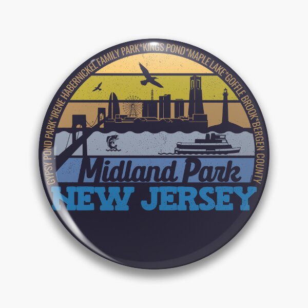 Item preview, Midland Park New Jersey Sunset Retro Vintage Local Pride Logo designed and sold by CRHPOD20.