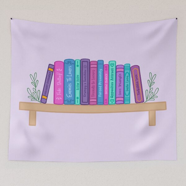 Item preview, Romance Book Tropes Bookshelf designed and sold by EmmaRoseee24.