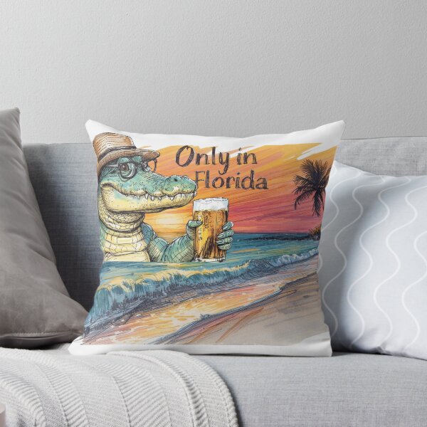 Item preview, Only in Florida – Funny Alligator Beach Sunset Vibes designed and sold by UrbanPunch.