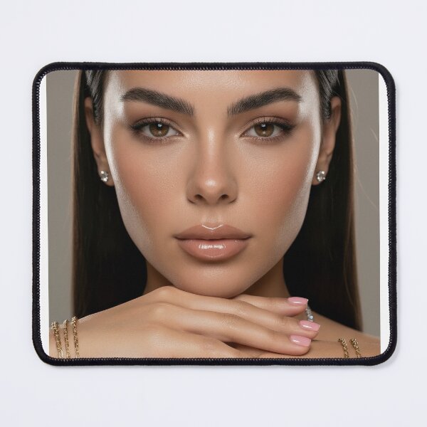 Item preview, Elegant Glamour Portrait of Beautiful Woman with Long Dark Hair, High Resolution AI Fashion Art, Close-Up Beauty Makeup Wall Decor Printable designed and sold by somerface.