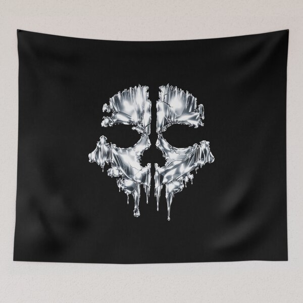 Item preview, Liquid Chrome Ghost Skull – Tactical Gaming Aesthetic designed and sold by CHROMA NOIR.