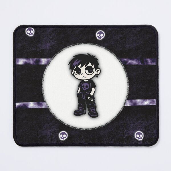 Item preview, Chibi Gothic Punk Boy – Cute Dark Character With Patterns designed and sold by CowlyCryptik.