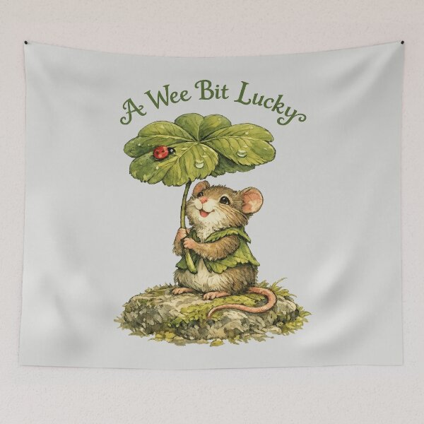 Item preview, A Wee Bit Lucky - Cute St. Patrick's Day Mouse designed and sold by DigitalGlade.