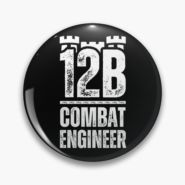 Item preview, 12B Combat Engineer Castle Top – Bold Army MOS Design for Soldiers, Veterans & Military Supporters White Distressed Font designed and sold by GFamilyC.