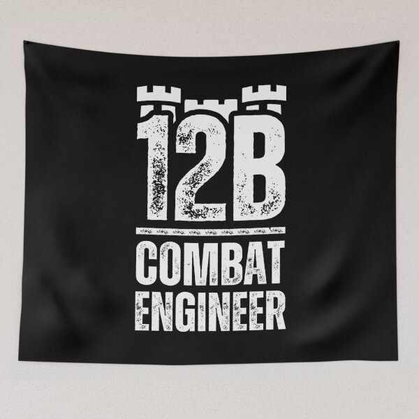 Item preview, 12B Combat Engineer Castle Top – Bold Army MOS Design for Soldiers, Veterans & Military Supporters White Distressed Font designed and sold by GFamilyC.