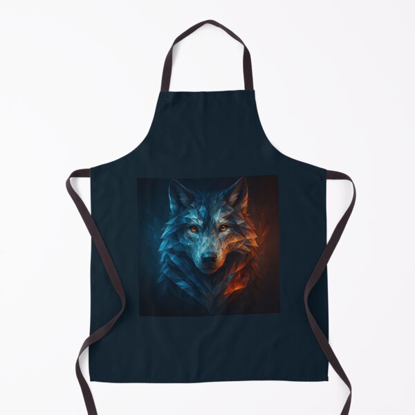 Item preview, Wolf wall art – Dual Fire & Ice Guardian designed and sold by GeoWild Designs.