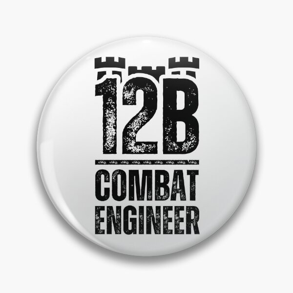 Item preview, 12B Combat Engineer Castle Top – Bold Army MOS Design for Soldiers, Veterans & Military Supporters Black Distressed Font designed and sold by GFamilyC.