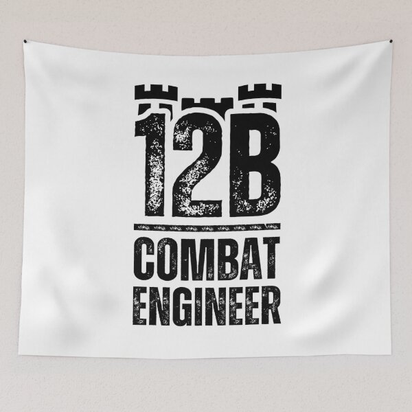 Item preview, 12B Combat Engineer Castle Top – Bold Army MOS Design for Soldiers, Veterans & Military Supporters Black Distressed Font designed and sold by GFamilyC.
