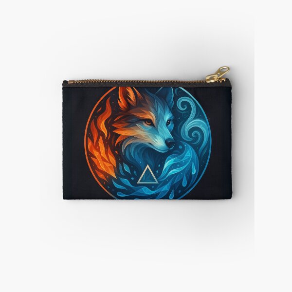 Item preview, Wolf Wall Art – ElementaLoom Fire Water and Air Spirit Wildlife Print designed and sold by GeoWild Designs.