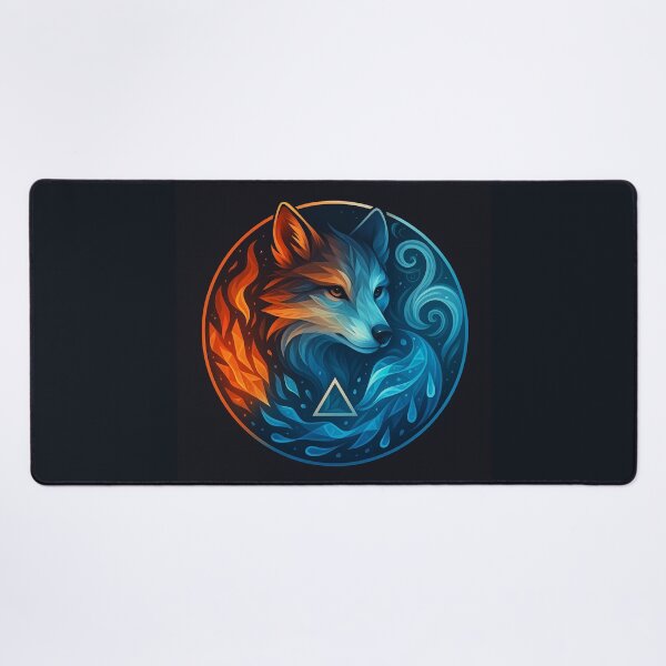 Item preview, Wolf Wall Art – ElementaLoom Fire Water and Air Spirit Wildlife Print designed and sold by GeoWild Designs.