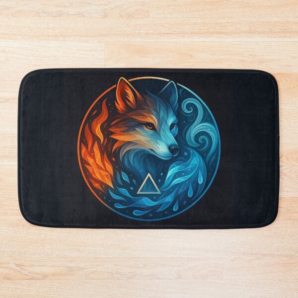 Item preview, Wolf Wall Art – ElementaLoom Fire Water and Air Spirit Wildlife Print designed and sold by GeoWild Designs.