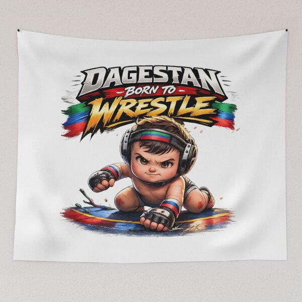 Item preview, Dagestan Born to Wrestle – Funny MMA Wrestling Baby Gym Motivation designed and sold by inaveed.