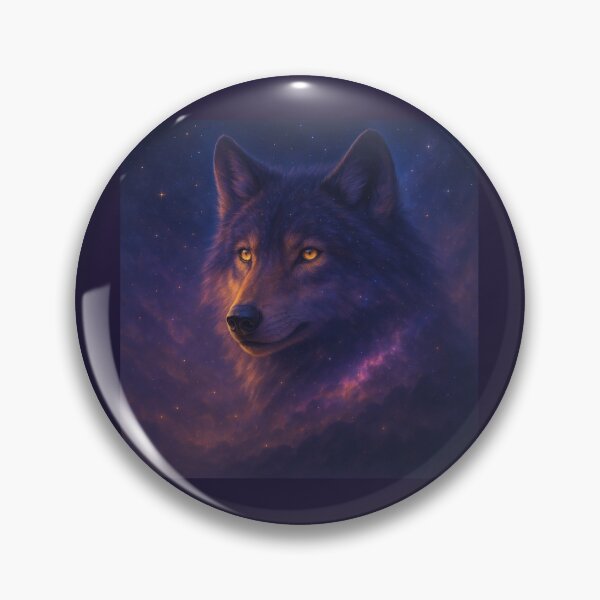 Item preview, Wolf Spirit Wall Art – Cosmic Nightfall Glow | GeoWild Designs designed and sold by GeoWild Designs.