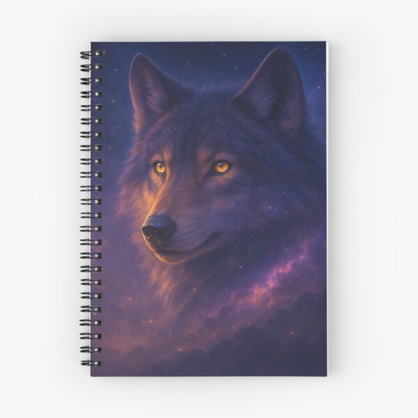 Item preview, Wolf Spirit Wall Art – Cosmic Nightfall Glow | GeoWild Designs designed and sold by GeoWild Designs.