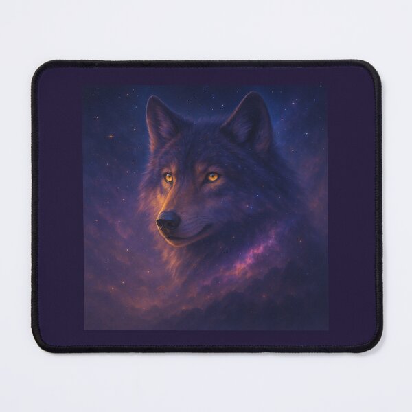 Item preview, Wolf Spirit Wall Art – Cosmic Nightfall Glow | GeoWild Designs designed and sold by GeoWild Designs.