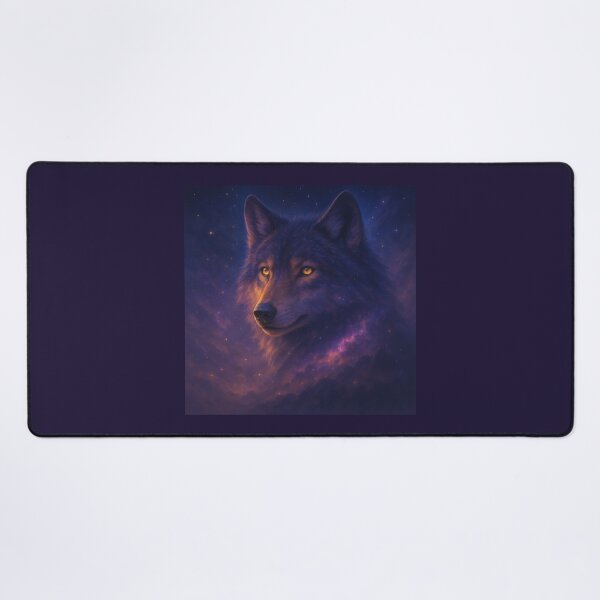 Item preview, Wolf Spirit Wall Art – Cosmic Nightfall Glow | GeoWild Designs designed and sold by GeoWild Designs.