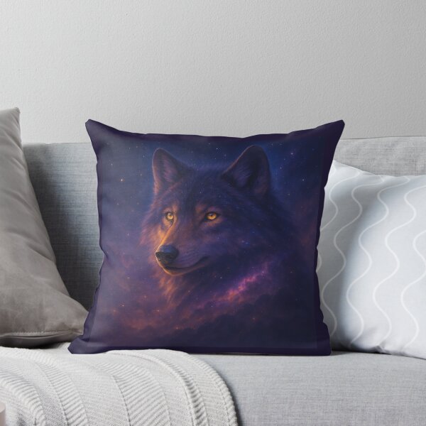 Item preview, Wolf Spirit Wall Art – Cosmic Nightfall Glow | GeoWild Designs designed and sold by GeoWild Designs.