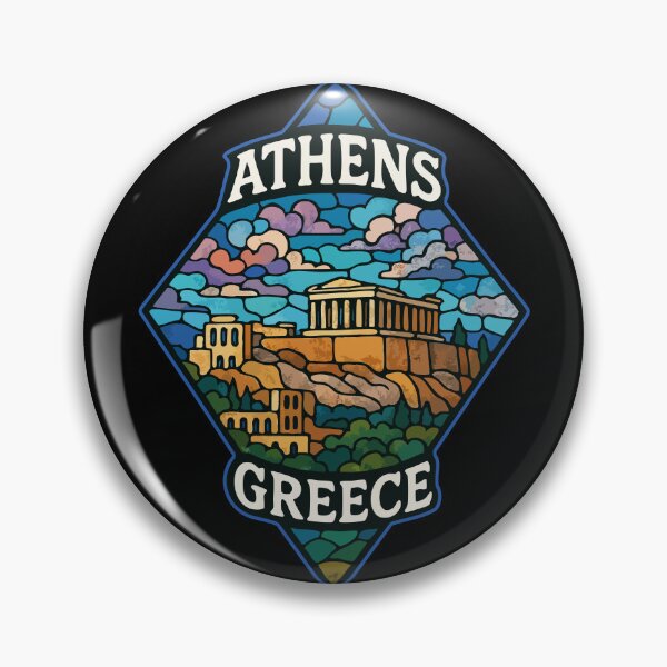Item preview, Athens Greece Stained Glass Art designed and sold by TomFrontierArt.