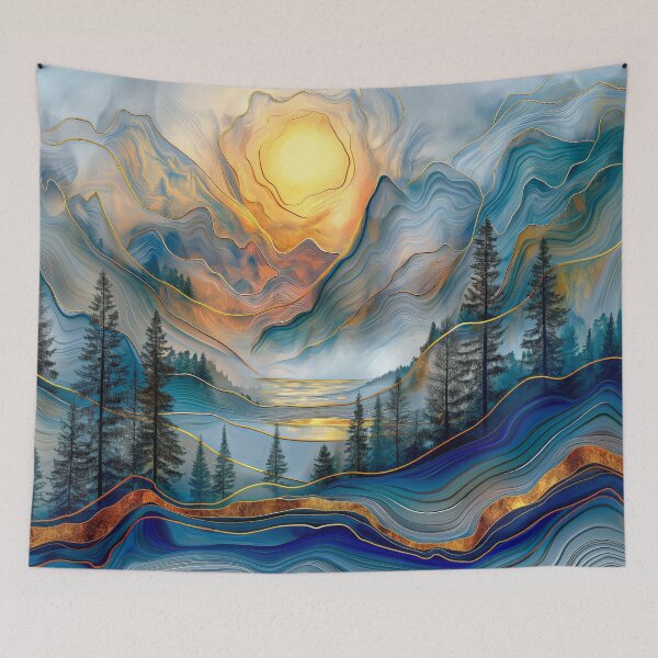 Item preview,  Sunrise Over Abstract Mountains  designed and sold by MargaretWiktor.