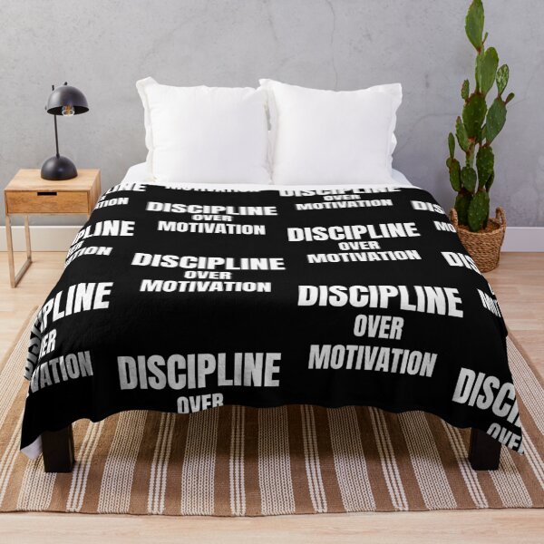 Item preview, Discipline Over Motivation Gym Quote designed and sold by BeBraveStudio.