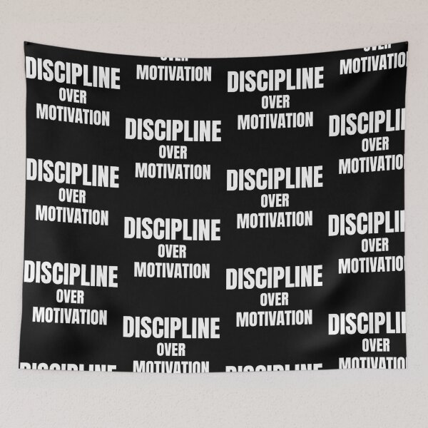 Item preview, Discipline Over Motivation Gym Quote designed and sold by BeBraveStudio.