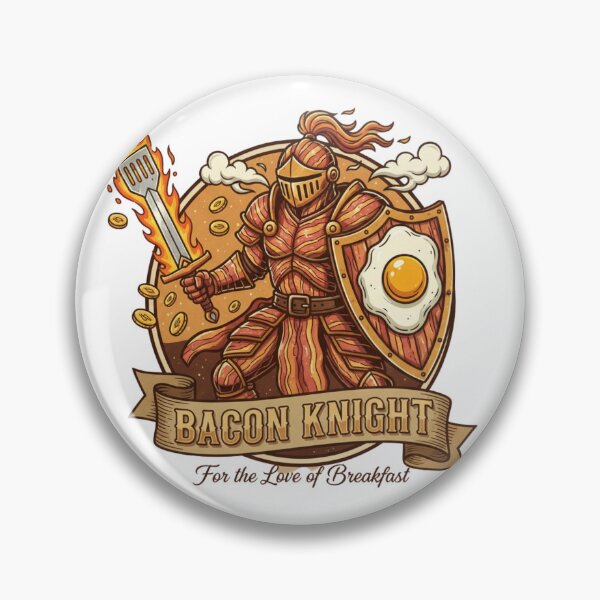 Item preview, Bacon Knight Fantasy Breakfast Hero - Funny Foodie Warrior Art designed and sold by Wear Sculpt.