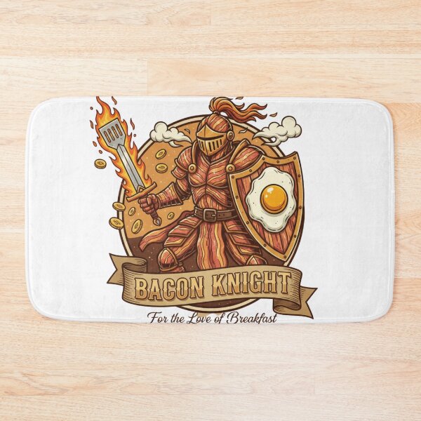 Item preview, Bacon Knight Fantasy Breakfast Hero - Funny Foodie Warrior Art designed and sold by Wear Sculpt.