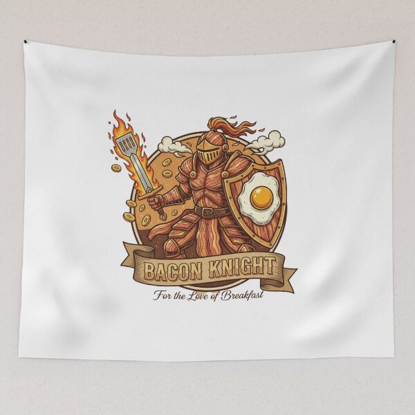 Item preview, Bacon Knight Fantasy Breakfast Hero - Funny Foodie Warrior Art designed and sold by Wear Sculpt.