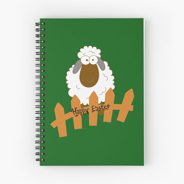 Item preview, Cute Easter Sheep Behind Fence - Happy Easter Funny Farm Cartoon. designed and sold by LunaPrintCo.