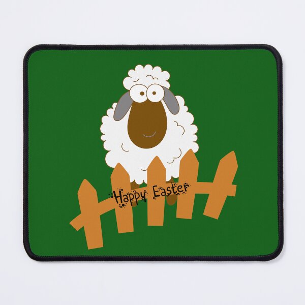 Item preview, Cute Easter Sheep Behind Fence - Happy Easter Funny Farm Cartoon. designed and sold by LunaPrintCo.