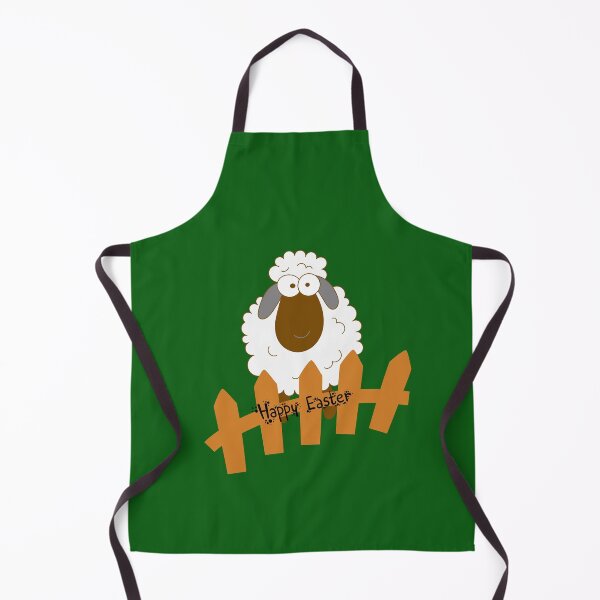 Item preview, Cute Easter Sheep Behind Fence - Happy Easter Funny Farm Cartoon. designed and sold by LunaPrintCo.