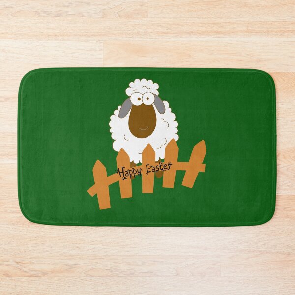 Item preview, Cute Easter Sheep Behind Fence - Happy Easter Funny Farm Cartoon. designed and sold by LunaPrintCo.