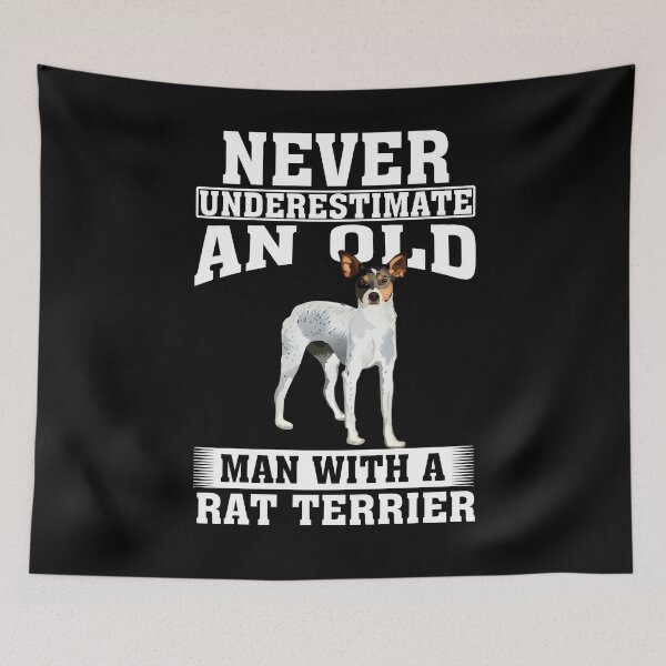 Item preview, Never Underestimate an Old Man with Rat Terrier designed and sold by CosmoKitsch.