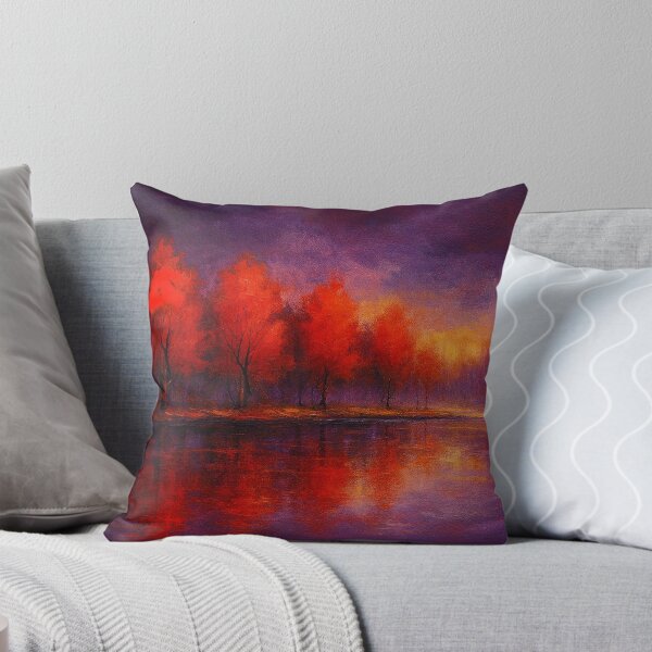 Item preview, Radiant Autumn Reflections Landscape Painting designed and sold by Joey Santiago.