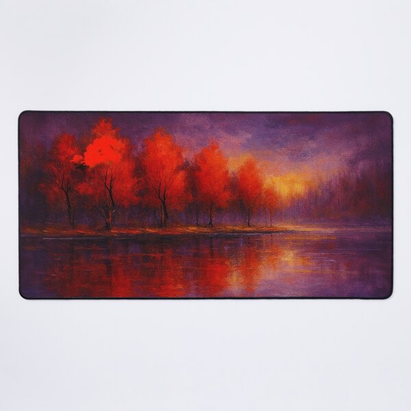 Item preview, Radiant Autumn Reflections Landscape Painting designed and sold by Joey Santiago.