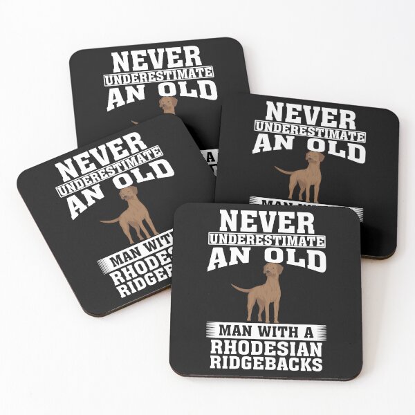 Item preview, Never Underestimate an Old Man with Rhodesian Ridgebacks designed and sold by CosmoKitsch.
