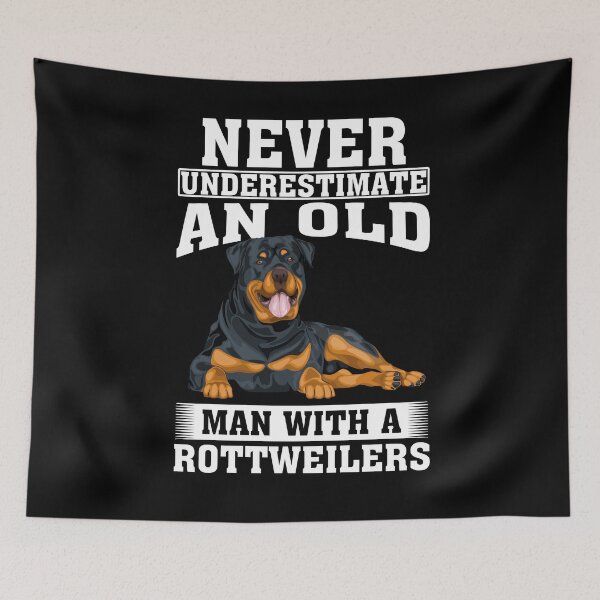 Item preview, Never Underestimate an Old Man with Rottweilers designed and sold by CosmoKitsch.
