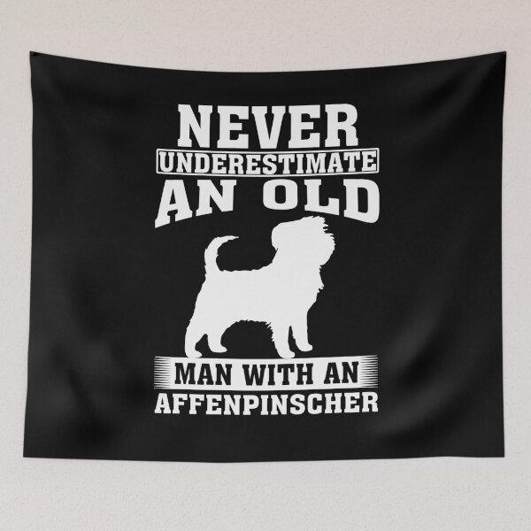 Item preview, Never Underestimate an Old Man with Affenpinscher  designed and sold by CosmoKitsch.